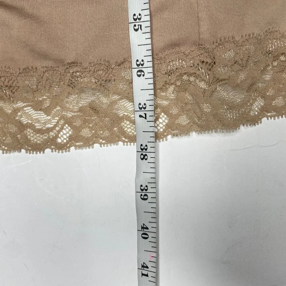 Jones New York Vintage Champagne Satin Lace Trim Slip Dress Medium